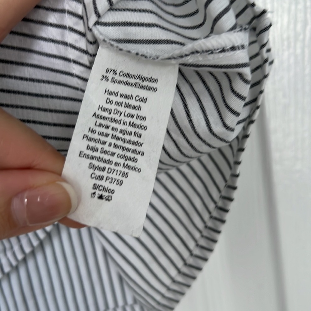 Potter’s Pot Off-the-Shoulder Pin Stripe Rose Appliqué Blouse Size Small - Picture 6 of 9